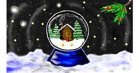 Drawing of Snow globe by Lise