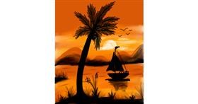 Drawing of Sunset by Ranjith Sarathy