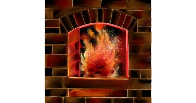 Drawing of Fireplace by Keke •_•