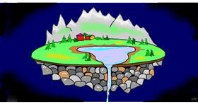 Drawing of Earth by Swimmer 
