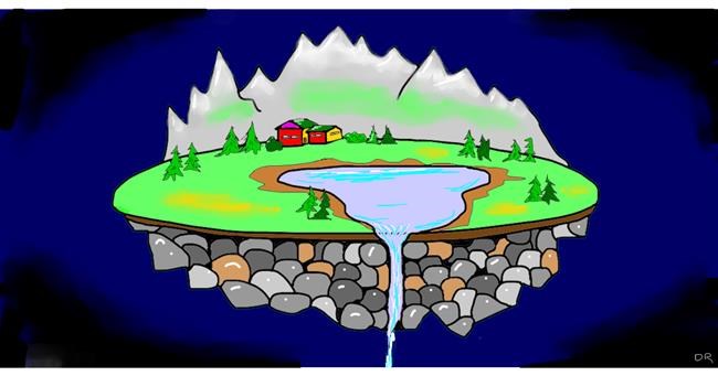 Drawing of Earth by Swimmer 