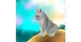 Drawing of Kitten by Iris