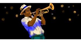 Drawing of Trumpet by Annie
