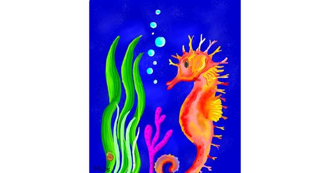 Drawing of Seahorse by GreyhoundMama