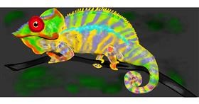 Drawing of Chameleon by Debidolittle