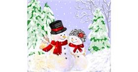 Drawing of Snowman by Igris