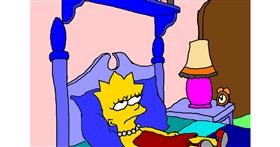 Drawing of Lisa Simpson by InessA