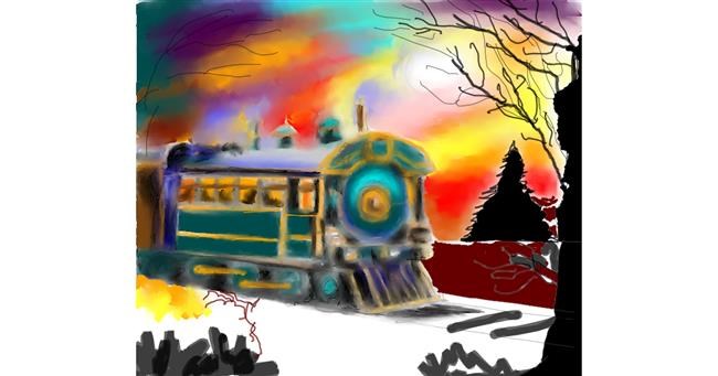 Drawing of Train by Yasi