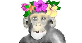 Drawing of Monkey by Debidolittle