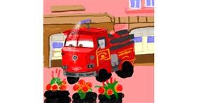 Drawing of Firetruck by Rak