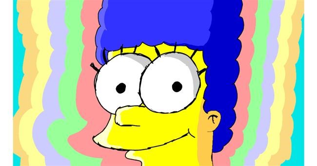 Drawing of Marge Simpson by Sam