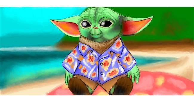 Drawing of Baby Yoda by Yukhei