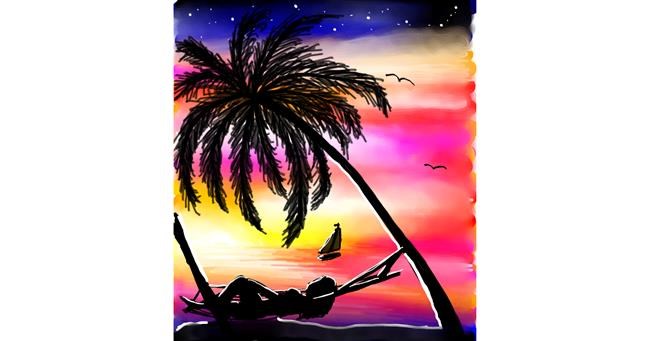 Drawing of Palm tree by 🌌Mom💕E🌌