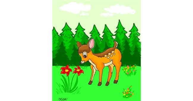 Drawing of Bambi by GreyhoundMama