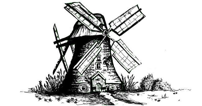 Drawing of Windmill by Pepper