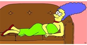 Marge Simpson-Zeichnung von Swimmer 