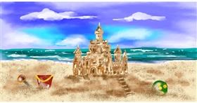 Drawing of Sand castle by Eclat de Lune