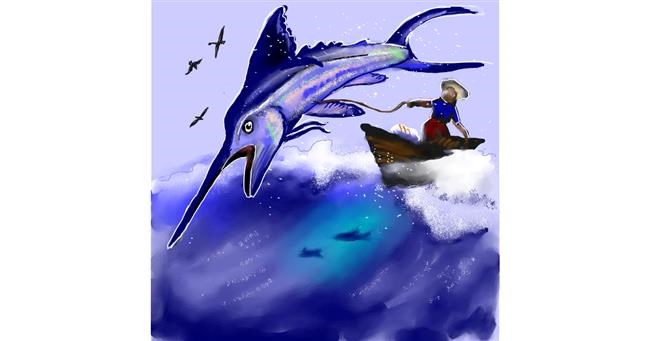 Drawing of Swordfish by Leah