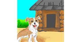 Drawing of Dog house by Peek