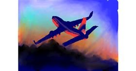 Drawing of Airplane by Zi