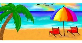 Drawing of Beach by Debidolittle