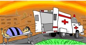 Drawing of Ambulance by Swimmer 