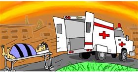 Drawing of Ambulance by Swimmer 