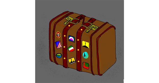 Drawing of Suitcase by Güber Gru