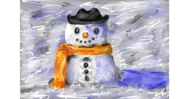 Drawing of Snowman by Mia