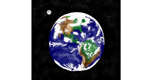 Drawing of Earth by Gatiux Guido