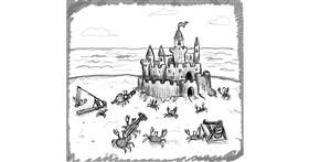 Drawing of Sand castle by Danpah