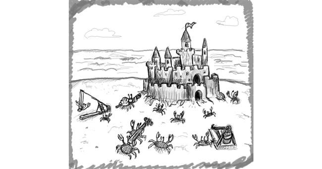 Drawing of Sand castle by Danpah