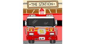 Drawing of Firetruck by GreyhoundMama