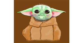 Drawing of Baby Yoda by Cec