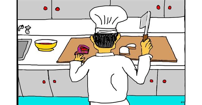 Drawing of Chef by Swimmer