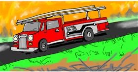 Drawing of Firetruck by Swimmer 