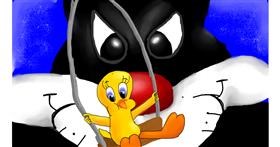 Drawing of Tweety Bird by Solin