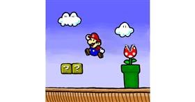 Drawing of Super Mario by Joze