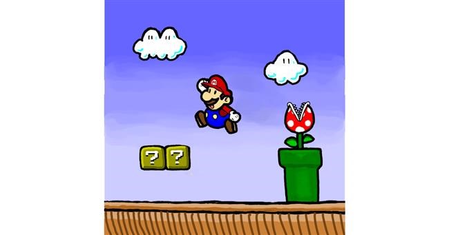 Drawing of Super Mario by Joze