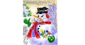 Drawing of Snowman by GJP