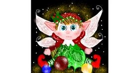 Drawing of Christmas elf by Eclat de Lune