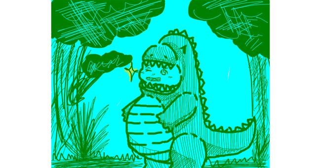 Drawing of T-rex dinosaur by JAKE